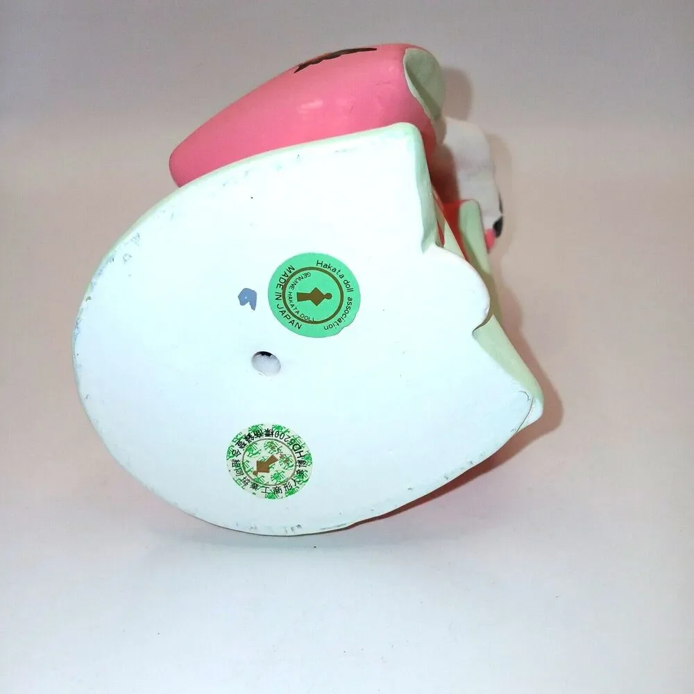Hakata Doll Japanese Figurine Geisha Girl with Crying Bird Cherry Blossoms 7 in